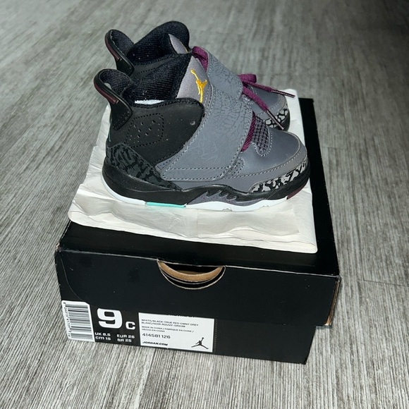 Jordan Gray and Black High-Top Bordeaux w/ purple laces come with original box - Picture 1 of 6